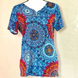 NWT Anixay short sleeve mandala print tee